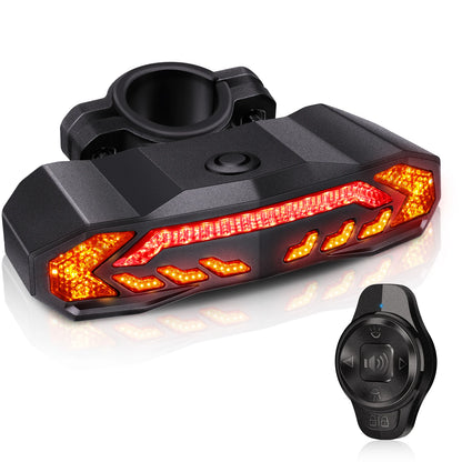 Rockbye Rechargeable Wireless Bike Tail Light with Turn Signals, Anti-Theft Alarm & Bicycle Safety Light
