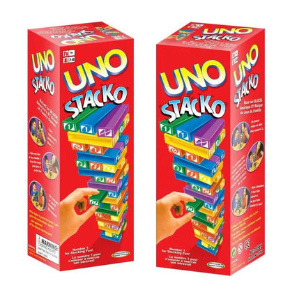 Stacko UNO Card Game — Family Entertainment Puzzle, Poker Party, Educational Toy, Playing Cards for Birthday Gift