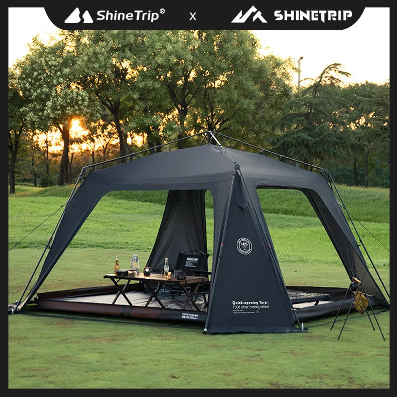 ShineTrip Oversized Dome Tent – Quick Setup, Waterproof & Sunproof Silver-Coated Canopy for Camping (05 Series)