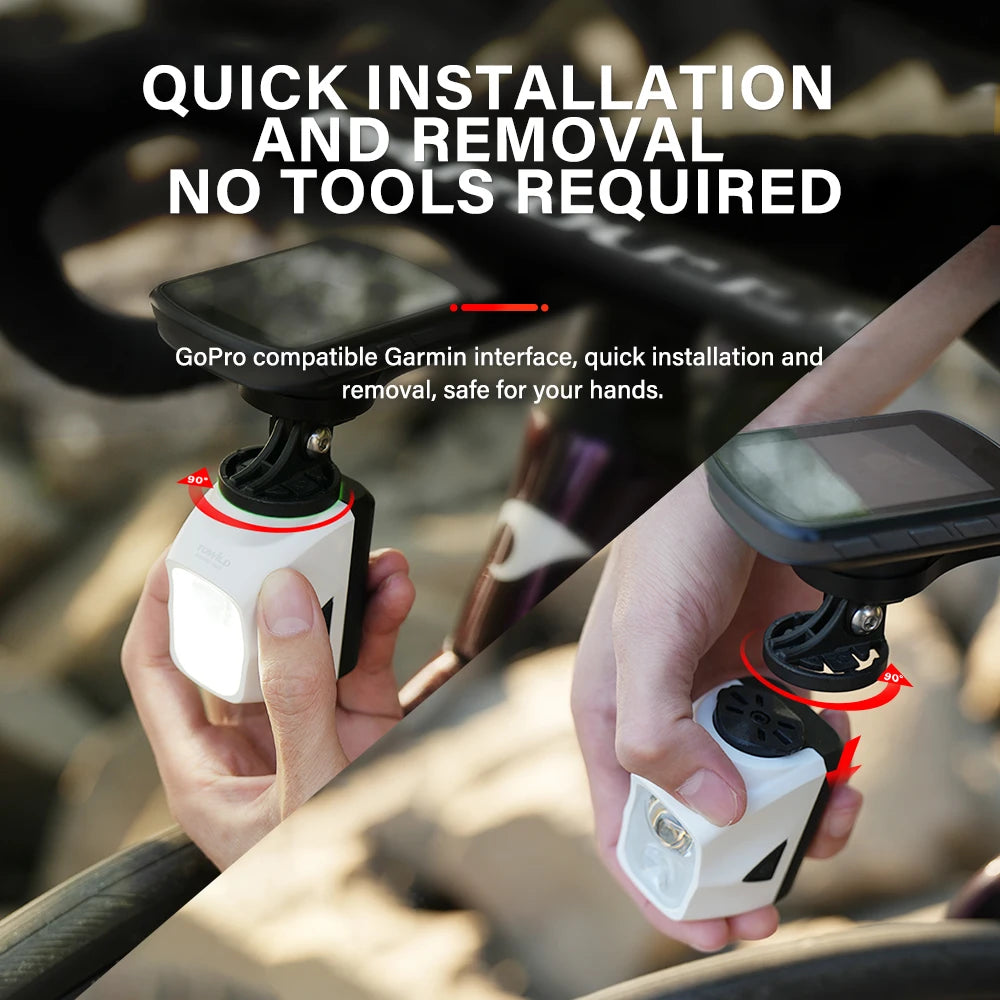 TOWILD DL1200S/DL1700 Bike Light - Rechargeable MTB Front Headlight with Cut-Off Beam, 1900LM Output & Power Bank Function