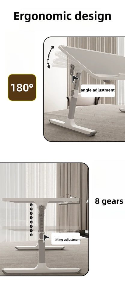Adjustable Laptop Bed Tray Table – Portable Foldable Standing Desk with Storage Drawer for Sofa & Lap Use