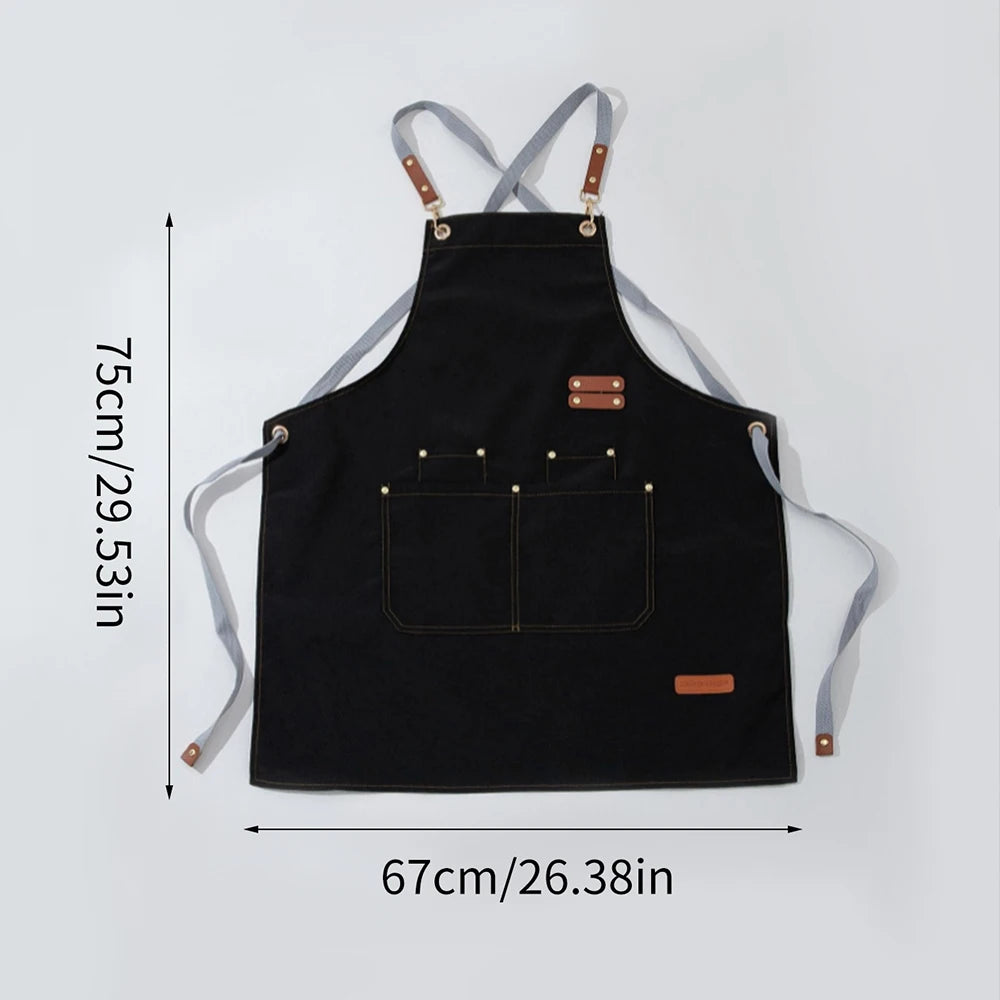 Waterproof Kitchen Apron with Pockets - Oil-Resistant Cooking & Restaurant Work Uniform for Men and Women