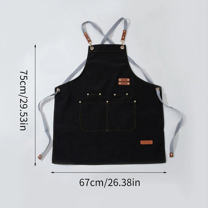 Waterproof Kitchen Apron with Pockets - Oil-Resistant Cooking & Restaurant Work Uniform for Men and Women