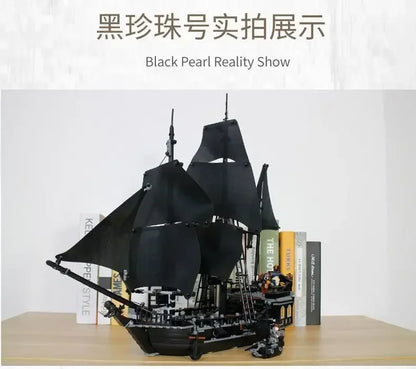 Pirates Black Pearl Ship Building Blocks – 1:1 Caribbean Adventure Boat Model Toy for Kids & Adults