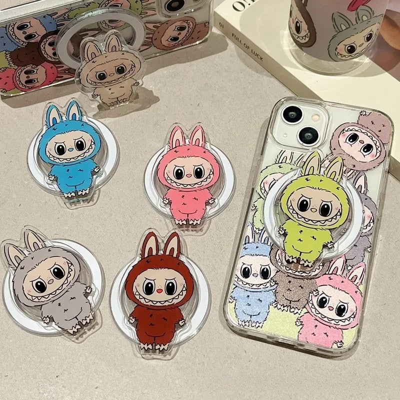 Labubu The Monsters Box — Magnetic Folding Phone Grip & Holder with Cute Cartoon Design for iPhone & Samsung