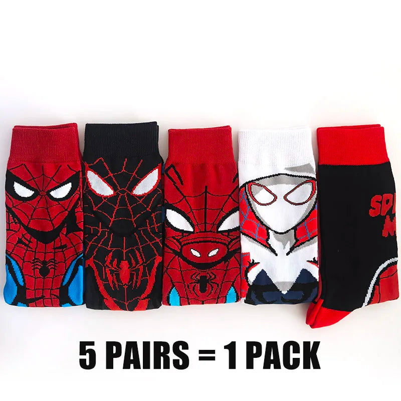 Cartoon Anime Crew Socks - 5 Pairs Unisex Hip Hop Street Style Novelty Casual Socks for Men and Women