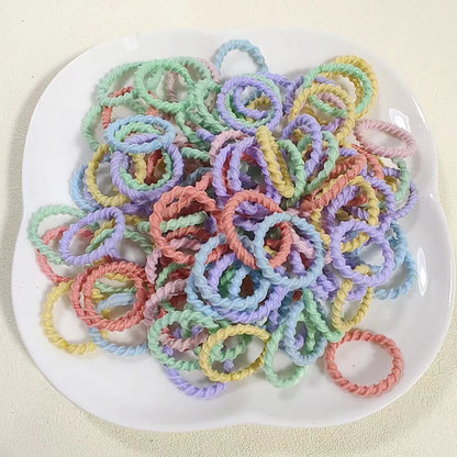 [100 Pack] Baby Rubber Bands - High Elastic, Seamless Thumb Rings for Toddlers, Gentle on Hair Scrunchies Set
