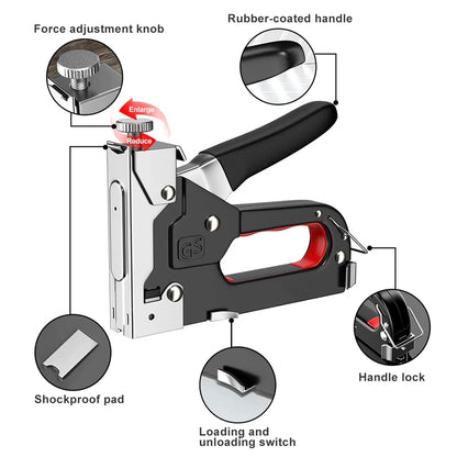 4-in-1 Nail & Staple Gun Kit — 4000 Staples, Multi-Purpose Tool for Wood, Fabric & DIY Home Repairs