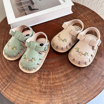 Infant Baby Sandals – Summer Newborn Crib Shoes, Flat First Walkers for Boys & Girls, Wedding Dress Shoes
