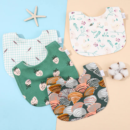 Cotton Baby Bib Set - Adjustable Soft Infant Feeding Bibs Burp Cloths Bandana Scarf for Boys & Girls