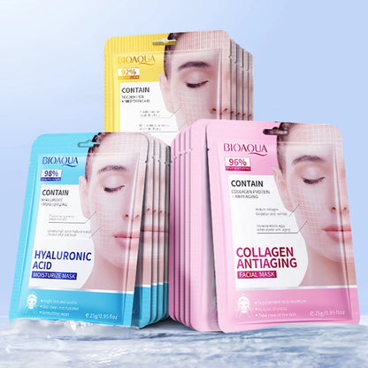 15PCS BIOAQUA Retinol Collagen Face Masks – Firming, Hydrating, Brightening & Moisturizing Skincare