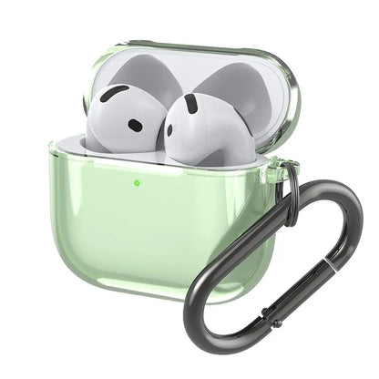 Translucent Protective Sleeve Case for AirPods 4 — Premium Drop-Proof Cover with Carabiner for AirPods 4th Generation
