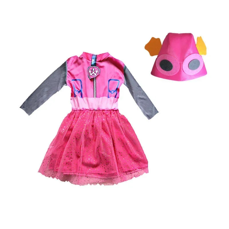 Anime Dog Patrol Kids Costume Set – Tops, Pants, Backpack & Hat for Marshall, Chase, Skye, Zuma, Rubble Halloween Cosplay