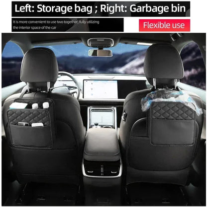 2024 Multi-Functional Car Seat Storage Bag – Leather Garbage Bag & Portable Trash Can for Most Models