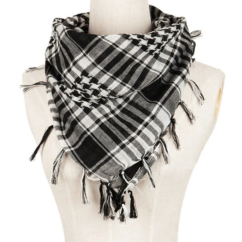 Military Plaid Scarf - Lightweight Unisex Tactical Arab Shemagh for Warmth & Outdoor Wear