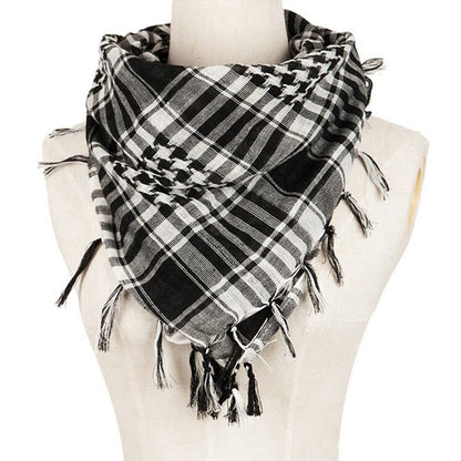Military Plaid Scarf - Lightweight Unisex Tactical Arab Shemagh for Warmth & Outdoor Wear