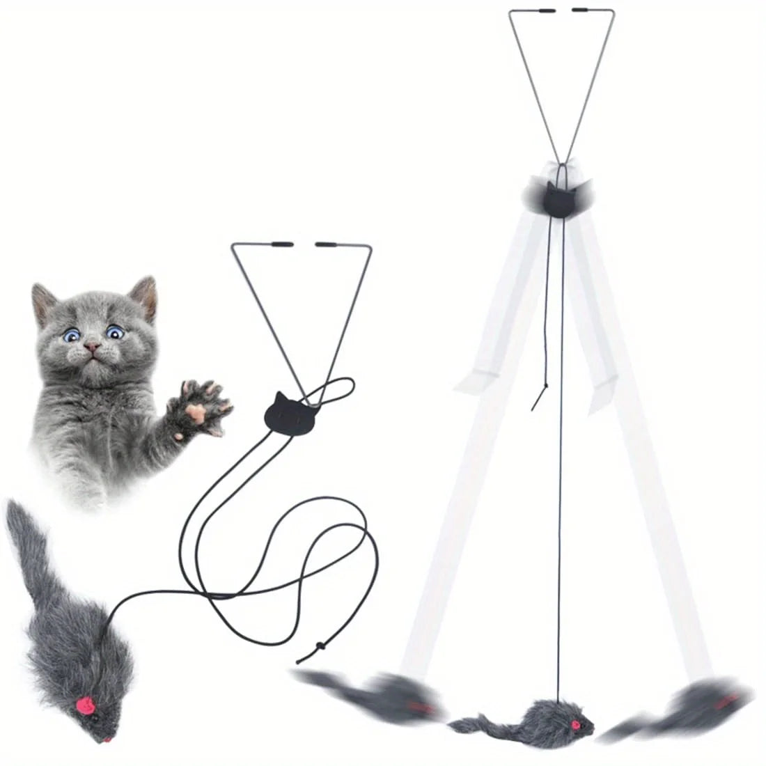 Door Hanging Cat Toy - Interactive Stress Relief Hanging Toy for Kittens & Cats