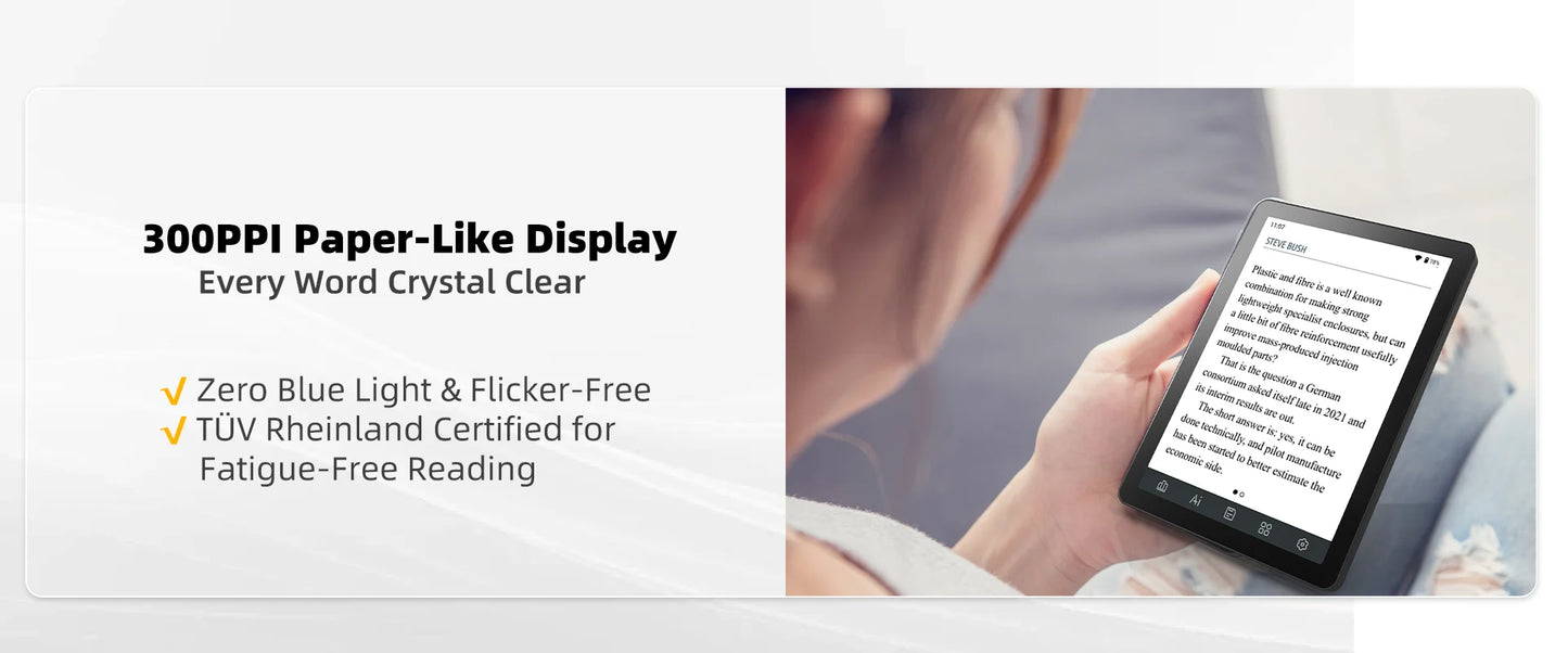 Bigme B6 6" E-Book Reader – E-Ink Display, 36-Level Front Light, Android 14, 4+64GB, Google Play