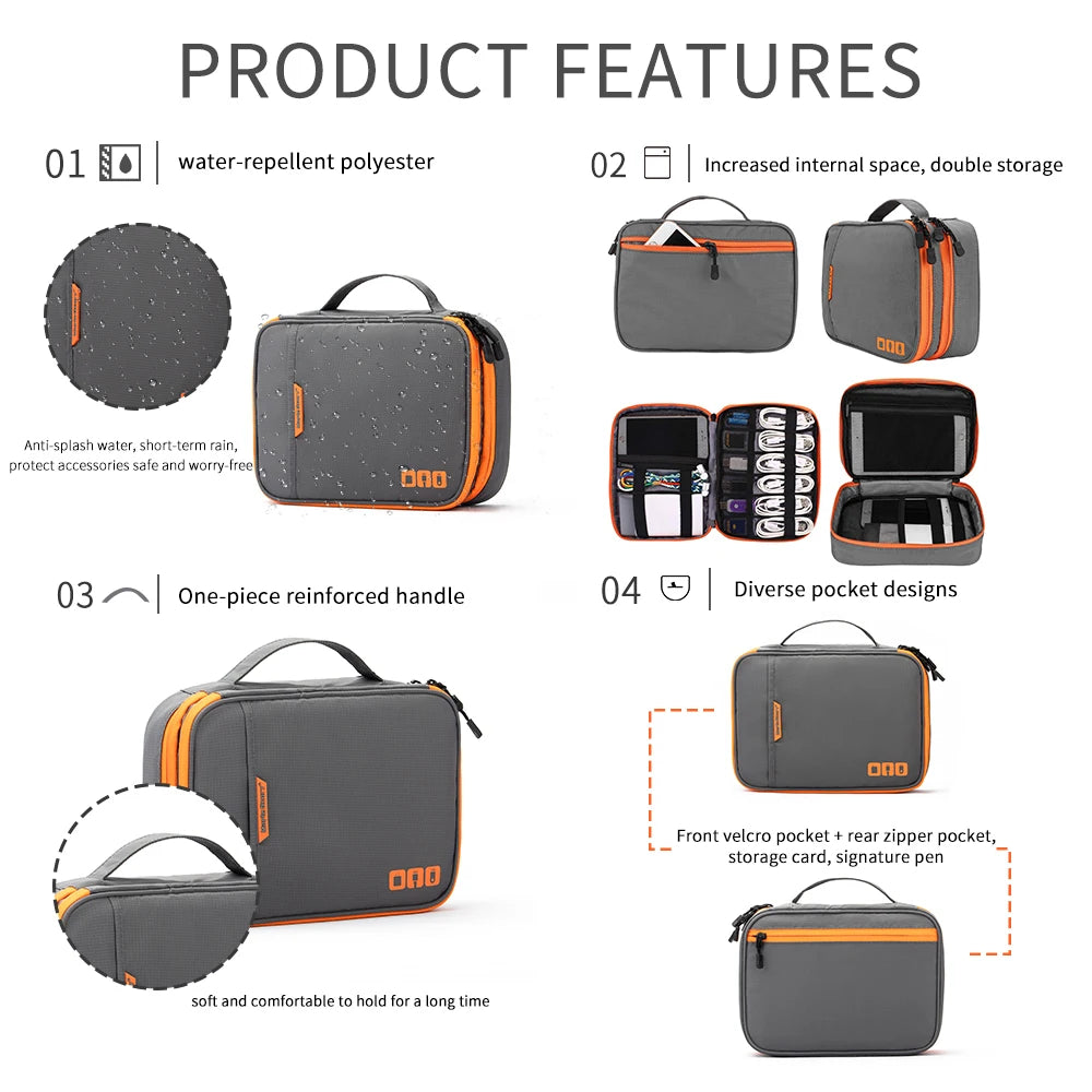 Portable Cable Storage Bag – Digital Electronics Organizer Pouch for USB Cables, Chargers & Travel Accessories