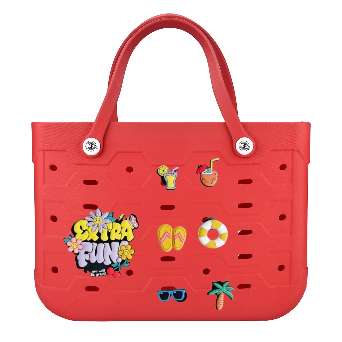 EVA Waterproof Beach Bag – M/L/XL Fashion Rubber Tote for Women, Solid Color Shoulder Bag for Travel, Picnic & Shopping Storage