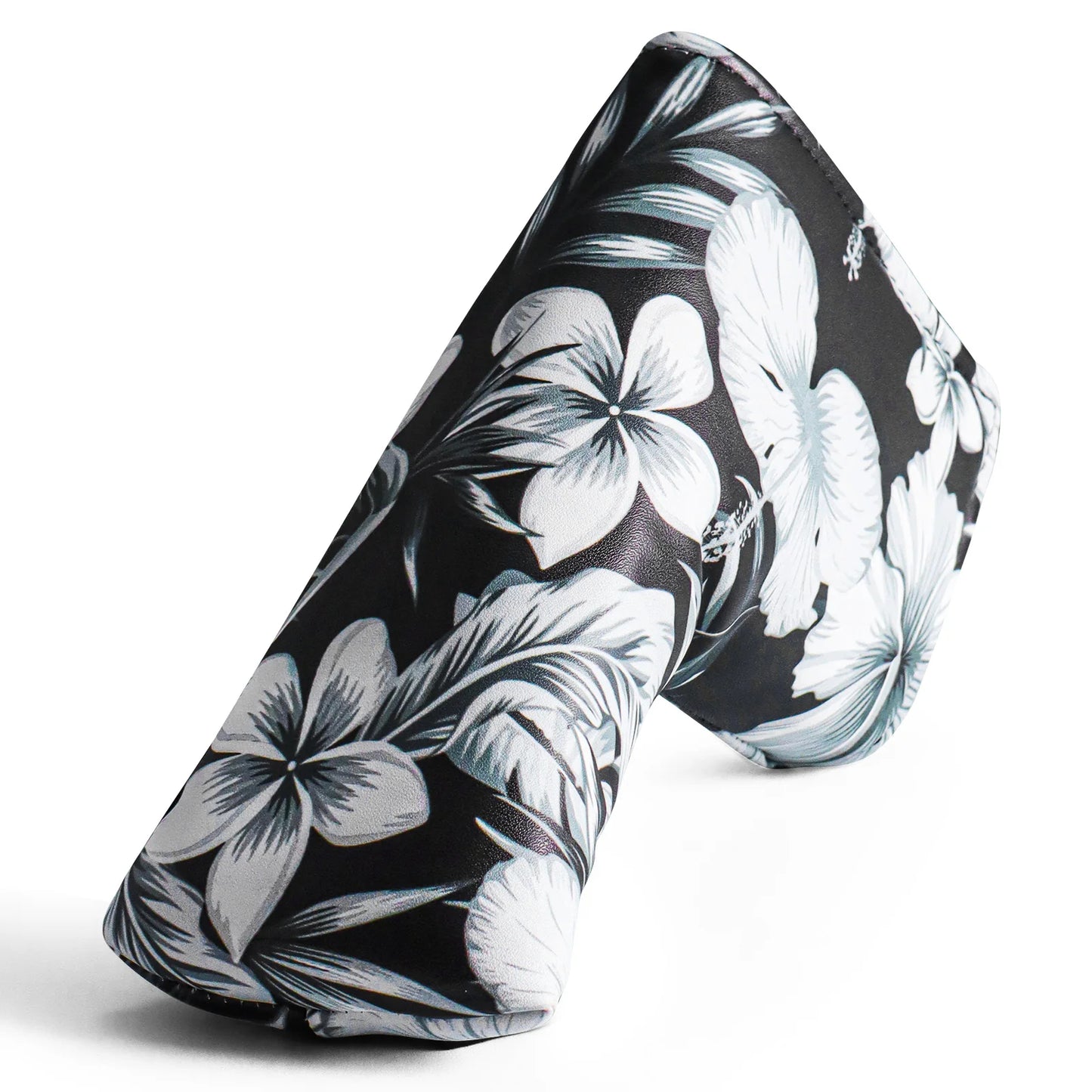 Golf Putter Head Cover – PU Leather Blade Club Protector, Black & White, Universal Fit for Men & Women