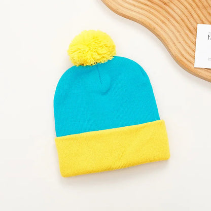 Unisex Christmas & Holiday Cosplay Set – Funny Knitted Beanie Hat with Gloves, Warm Winter Hat for Halloween & New Year