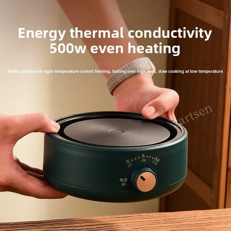 500W Electric Heating Base - Adjustable Temperature Coffee Stove & Manual Cooking Heater for Home Kitchen Use