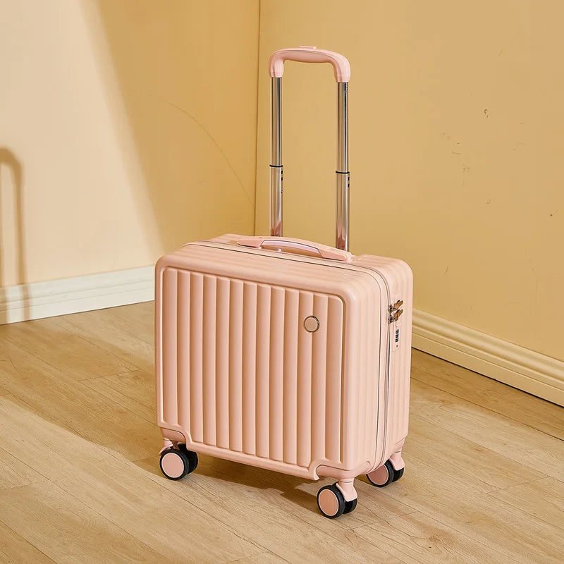18" Cute Travel Luggage – Lightweight Airline Suitcase with Password Lock and Silent Universal Wheels