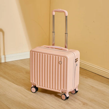 18" Cute Travel Luggage – Lightweight Airline Suitcase with Password Lock and Silent Universal Wheels