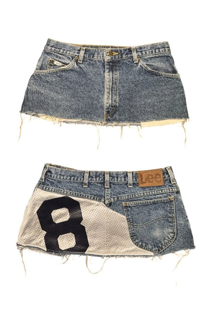 Harajuku Y2K Blue Denim Mini Skirt – Gothic High Waist Loose Fit Streetwear Retro Skirt for Women