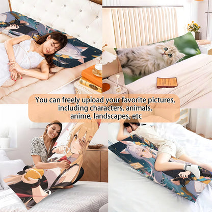 Custom Anime Body Pillowcase - Personalized Cartoon Star and Real Person Sleeping Pillow Cover