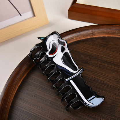 New Horror Series Hair Clips — Acrylic Claw Clips with Clown, Crab, and Shark Designs, Halloween Hair Accessories for Women