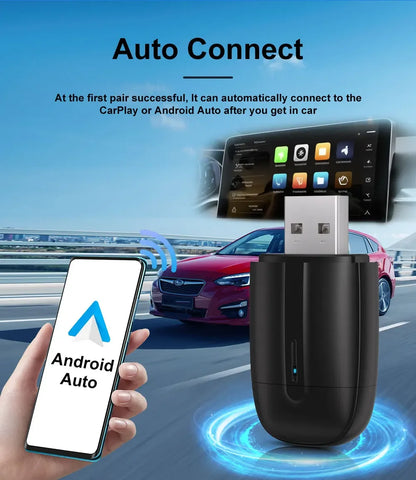FLIXIVI 2025 2-in-1 Dual Interface Wireless CarPlay/Android Auto Adapter – Smart Mini Box, Plug & Fast Connect, Universal