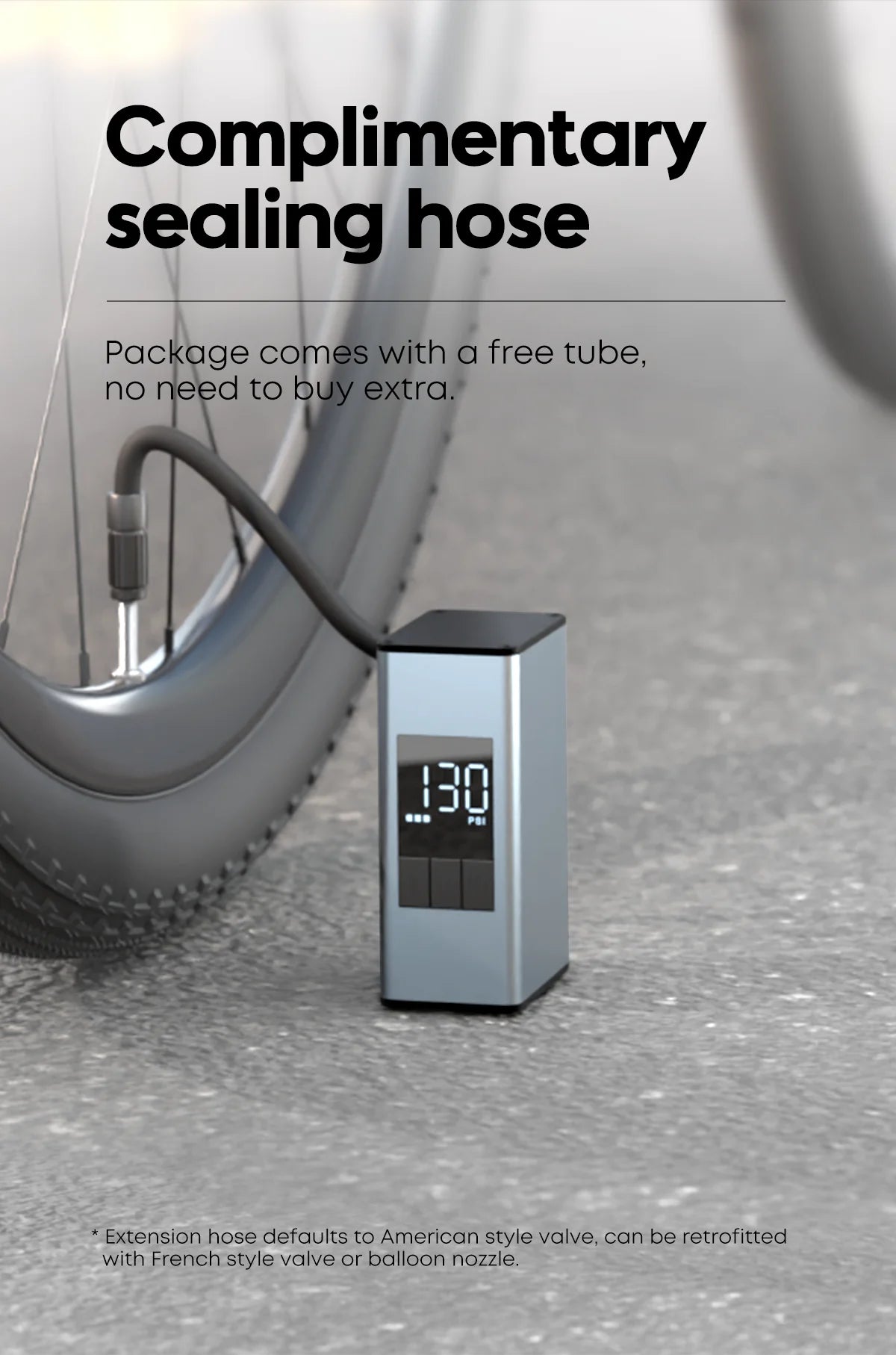CYCLAMI A3 MAX Aluminum Electric Bike Pump — 150 PSI Portable Rechargeable Tire Inflator for Schrader & Presta Valves