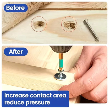 Stainless Steel Flat Washer Assortment Kit - M2 to M10 Washers for Home, DIY & Factory Repairs