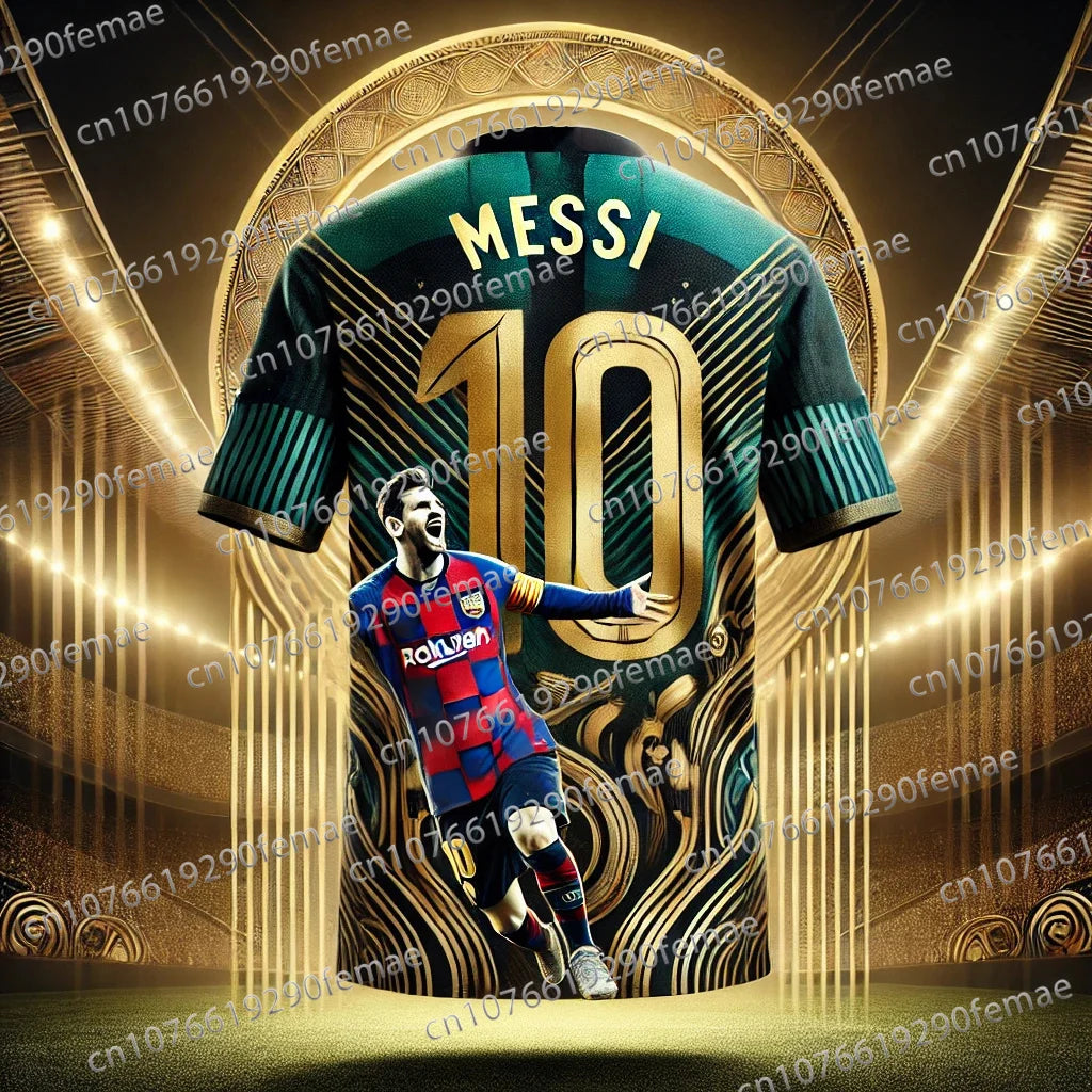 Classic Messi Size 10 Football Jersey – Breathable, Sweat-Wicking T-Shirt for Men, Training & Daily Matches