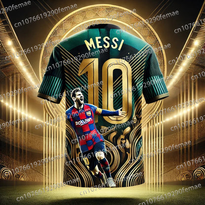 Classic Messi Size 10 Football Jersey – Breathable, Sweat-Wicking T-Shirt for Men, Training & Daily Matches