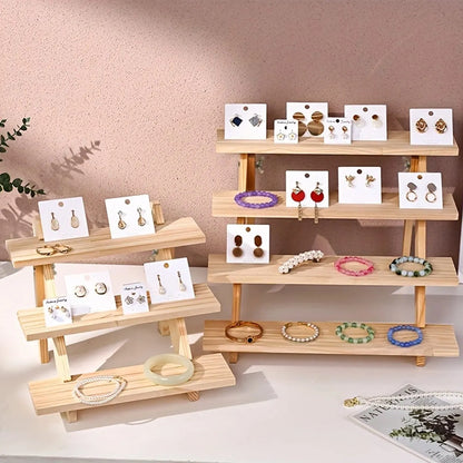 Wooden Display Rack – Ear Stud, Earrings, Perfume & Jewelry Organizer for Desktop
