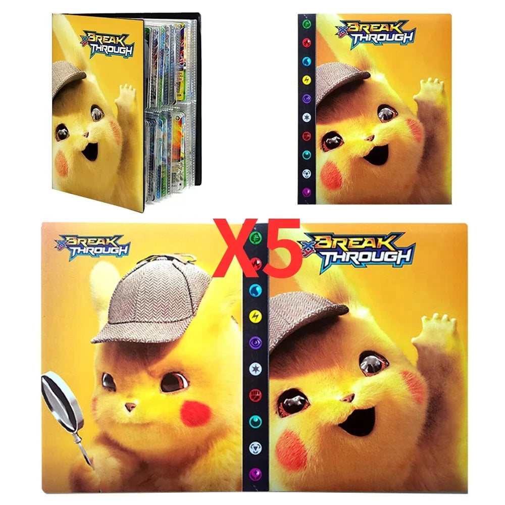 Pokémon Trading Card Binder - 4-Grid Collectible Card Album Holder for Kids and Trading Card Collections
