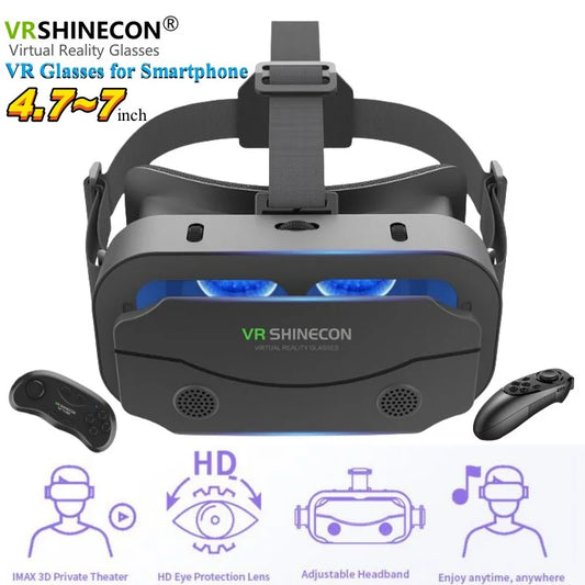 G13 IMAX Giant Screen VR Glasses — 3D Virtual Reality Helmet for 4.7–7" Phones, Game Controller Compatible