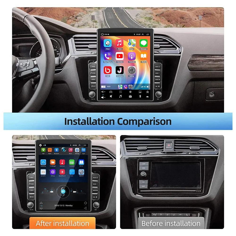 9.7" Double-DIN Car Stereo - GPS Navigation Head Unit with Wireless CarPlay & Bluetooth for Chevrolet Impala 2014-2020