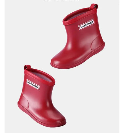 Kids Rain Boots – Waterproof PVC Anti-Slip Mid-Calf Shoes for Boys & Girls
