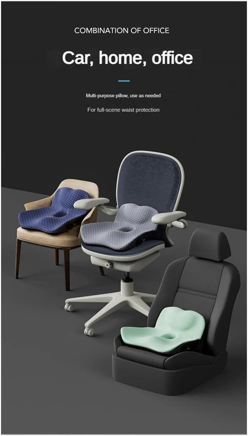 Coccyx Memory Foam Chair Pillow – Orthopedic Seat Pad for Office, Car & Tailbone Pain Relief, Hemorrhoid Treatment Cushion