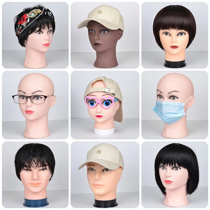 Mannequin Head Wig Stand — Adjustable Tripod Holder for Wig Making, Display, and Cosmetology Training