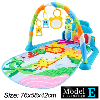 Baby Fitness Play Gym - Newborn Piano Activity Mat with Music, Crawling Blanket & Early Education Toys 0-36 Months
