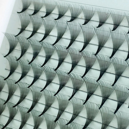 10D Premade Volume Eyelash Fans – Long Stem 3D-6D Pointy Base False Lash Clusters