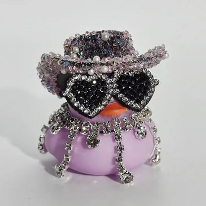 Luxury Diamond Rubber Duck Car Ornaments - Cute Dashboard Decorations & Funny Gifts for Jeep, BMW & Office Displays