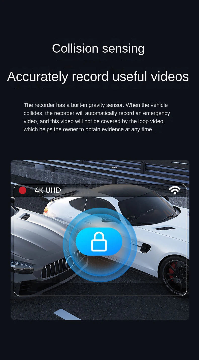 4 Channel Hidden Tachograph 4K Ultra HD Mini Dash Cam – Four Cameras with Rear View DVR, 24H Parking Monitor, BlackBox Video Recorder