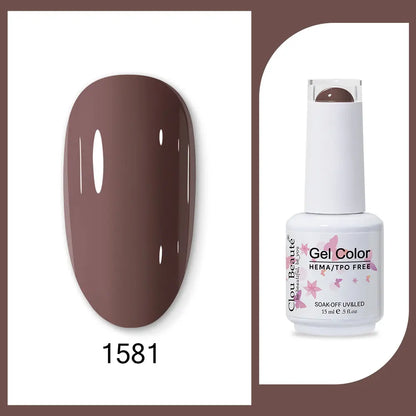 Clou Beaute 15ml Gel Nail Polish Set – Red Black White Green Neon UV Soak-Off Semi-Permanent Nail Varnish Base & Velvet Top Coat