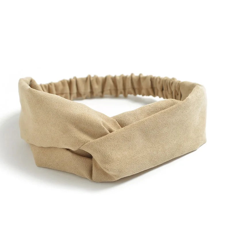 Women Cross Top Knot Headband – Elastic Soft Solid Color Hair Bands, Twisted Knotted Headwrap, Hair Accessories for Girls